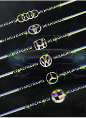 Car logo colorful stickers, car color-changing laser reflective car stickers, personalized A-pillar car door and hood stickers.