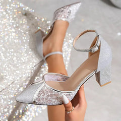 Women's Elegant Sequins High Heeled Shoes
