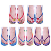 Women Manicure Print Flip Flop Socks