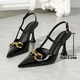Elegant pointed-toe high-heeled sandals