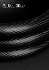 Customized Carbon Fiber Suede Steering Wheel Cover with Car Logo