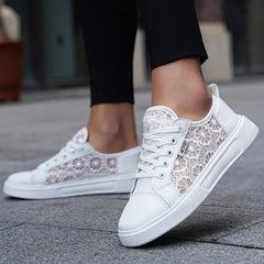 Women's Floral Lace-Up Casual Shoes