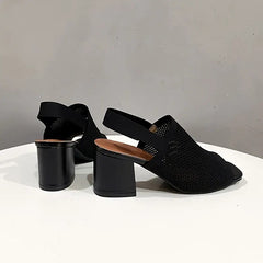 Women's Breathable Open-Toe Chic Mesh Heels