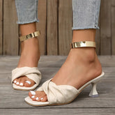 Women's Pleated Design High Heel Sandals