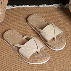 Boho-Chic Cross Strap Sandals