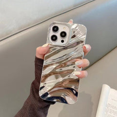 Nude Mocha Aesthetic Wavy Designer Silicon Case for iPhone