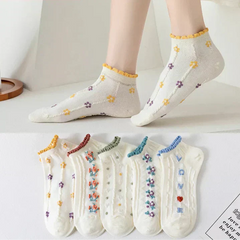 Korean Floral Socks - 10 pairs
