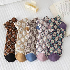 Vintage Jacquard Socks - 5 Pairs