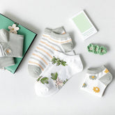 Green Summer Socks - 5 Pairs