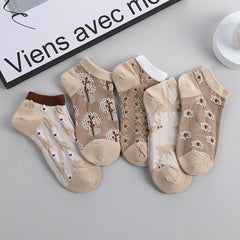 Vintage Jacquard Socks - 5 Pairs