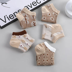 Vintage Jacquard Socks - 5 Pairs