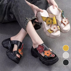 🌸Hot Sale 50% OFF🌸Flower Decor Women's Thick Sole Slide Sandals☁️👡