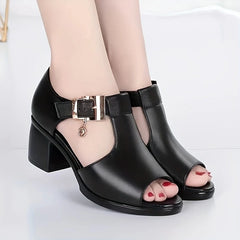 Women's Elegant Open-Toe Chunky Heel Sandals