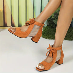 Women's Mesh Flower Ankle Boots