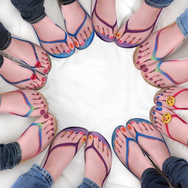 Women Manicure Print Flip Flop Socks