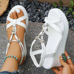 Bohemian Elastic Platform Wedge Sandals