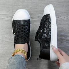Women's Floral Lace-Up Casual Shoes