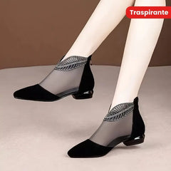 Women's Fashion Mesh Cutout Ankle Boots