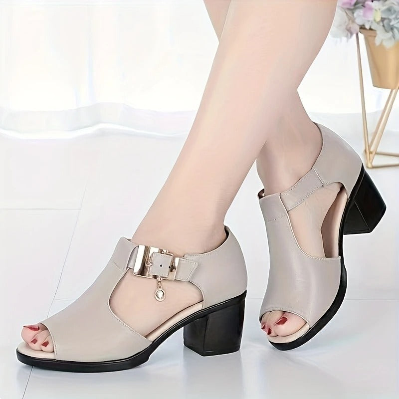 Women's Elegant Open-Toe Chunky Heel Sandals