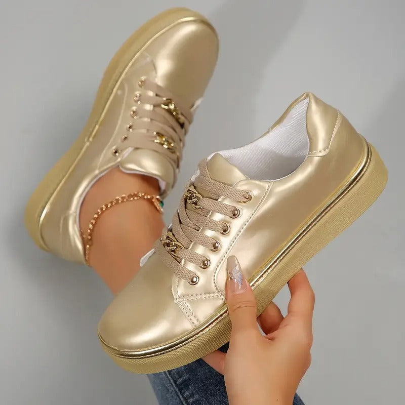 Women's Tennis Lace Up Casual Sneakers