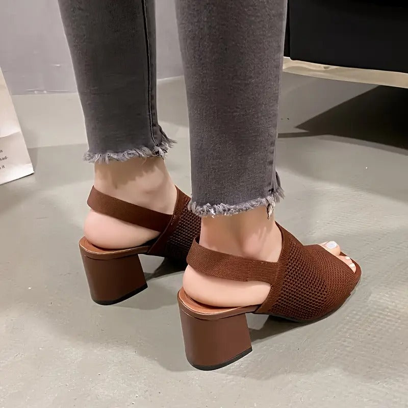 Women's Breathable Open-Toe Chic Mesh Heels