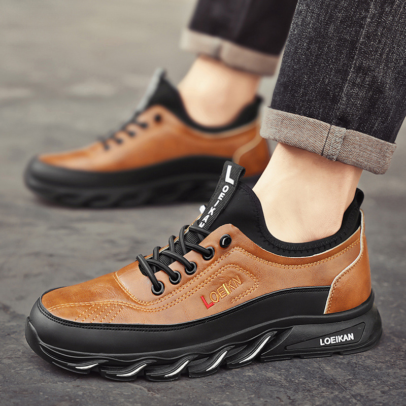 ⏰Limited Time Sale 70% OFF-Men's Casual Fashion Orthopedic Hiking Shoes – Anti-Puncture, Anti-Collision, Non-Slip Arch Support  Leather Outdoor Sports Shoes for All-Terrain Performance