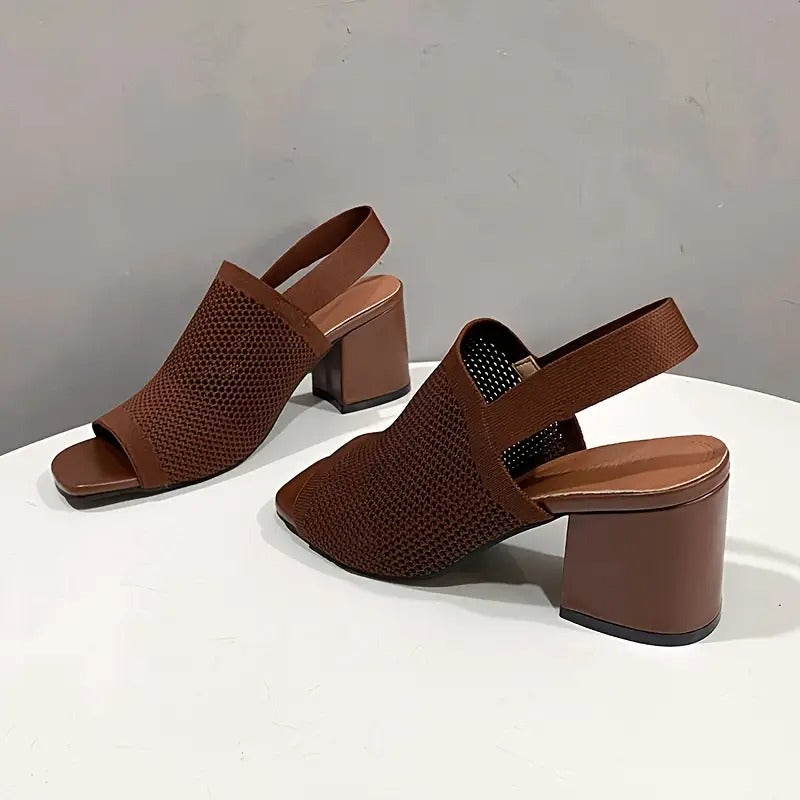 Women's Breathable Open-Toe Chic Mesh Heels