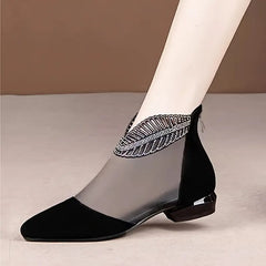 Women's Fashion Mesh Cutout Ankle Boots