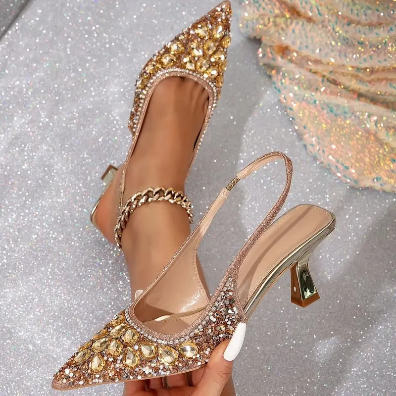 Women's Rhinestone Ankle Strap Sandals