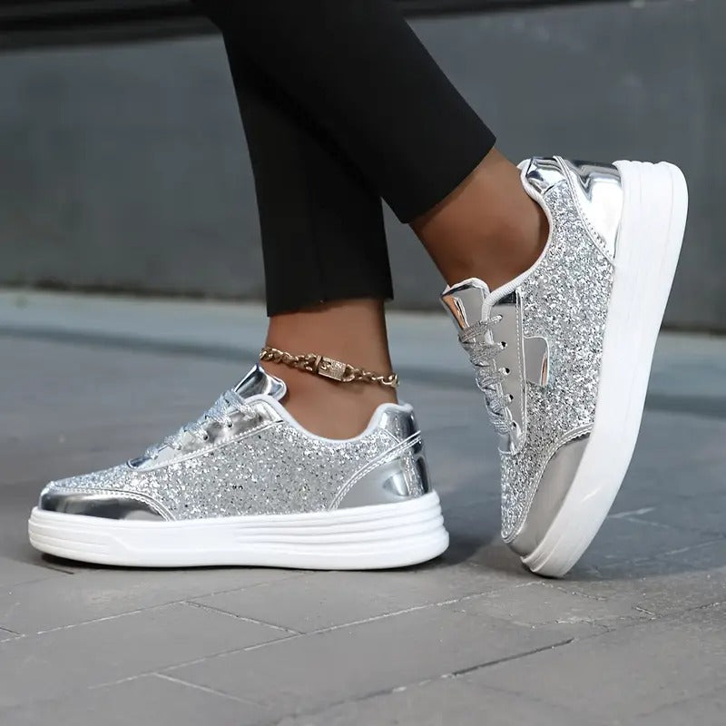 Sequined Flat-soled Casual Sneakers