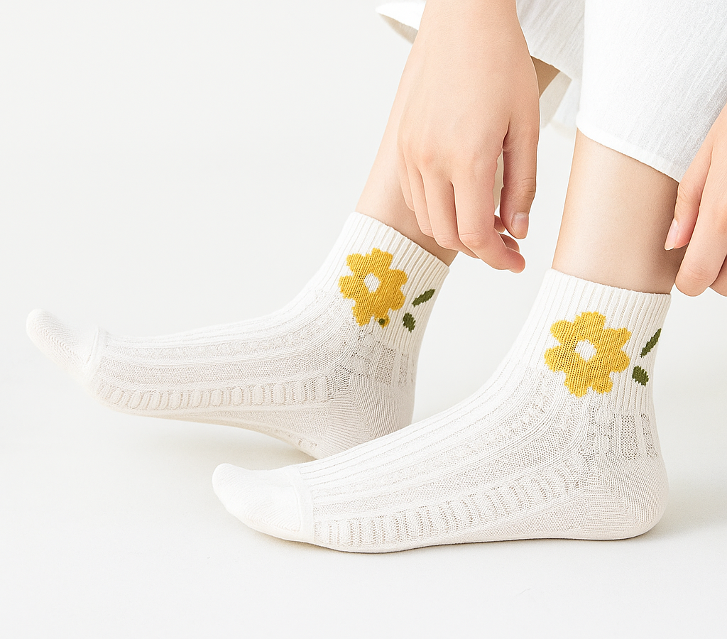 Floral Kawaii Socks 5-Pairs