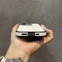 Simple Pure Pigment Leather iPhone Case