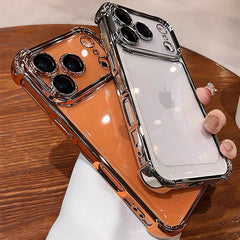 Airbag Shockproof Electroplating Transparent Phone Case for iPhone 14 15 16 17