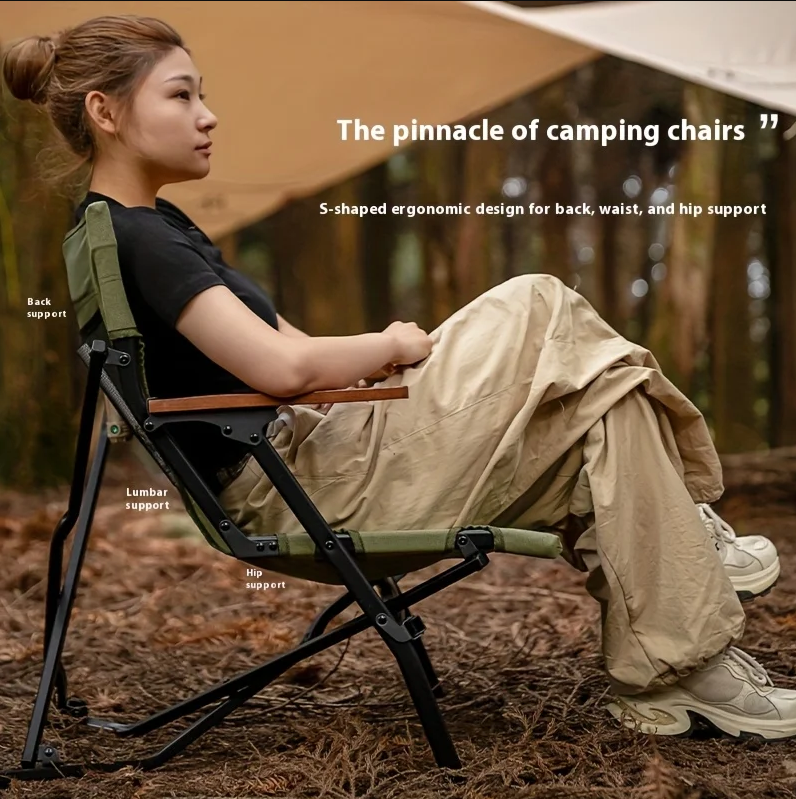 Portable Folding Chair - Adjustable, Suitable for Camping, Fishing, Picnics and Office Naps