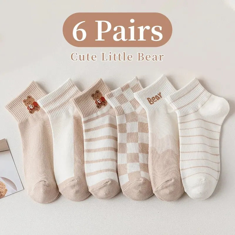 Khaki Bear Socks 6-Pairs