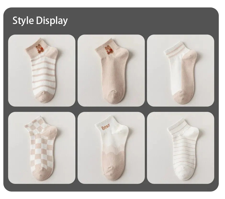 Khaki Bear Socks 6-Pairs