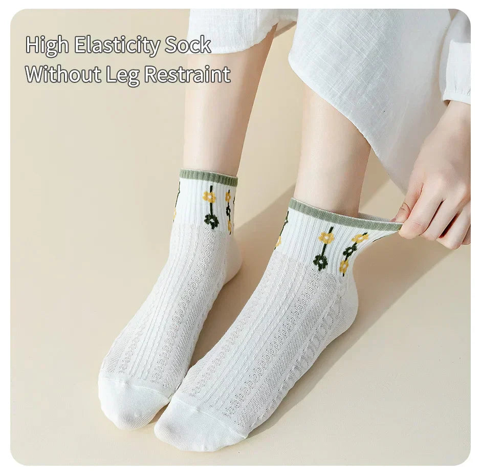 Floral Kawaii Socks 5-Pairs