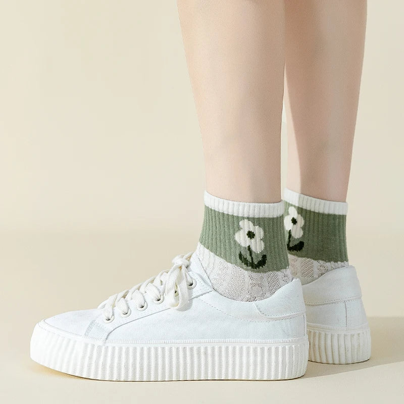 Floral Kawaii Socks 5-Pairs