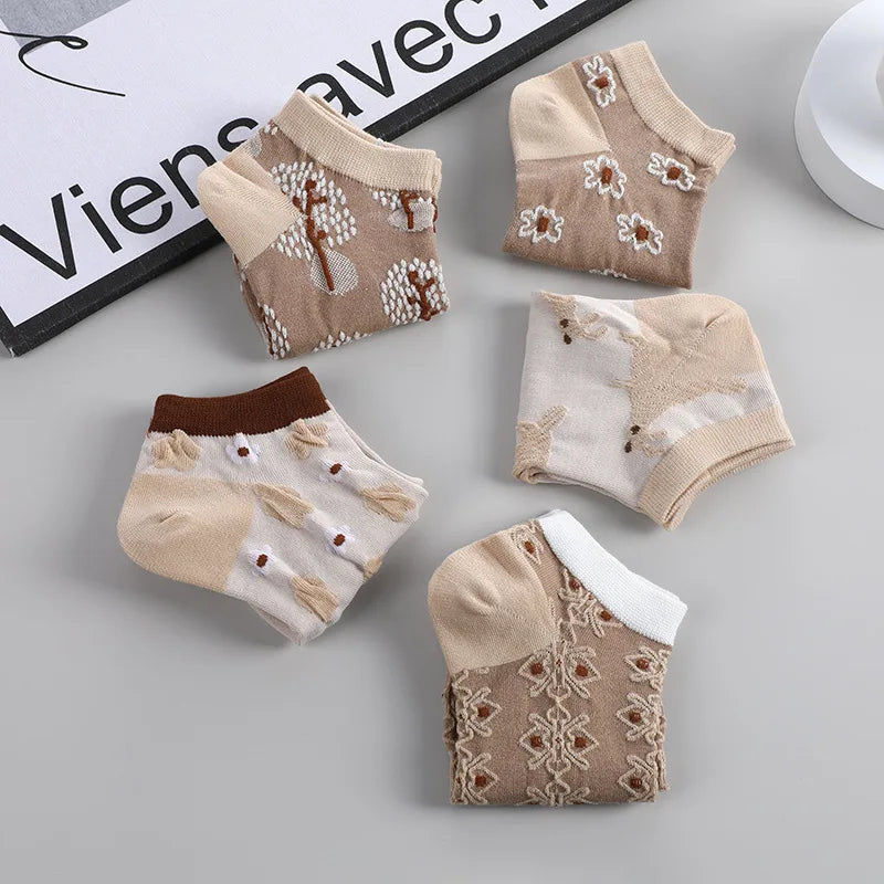 Vintage Jacquard Socks - 5 Pairs