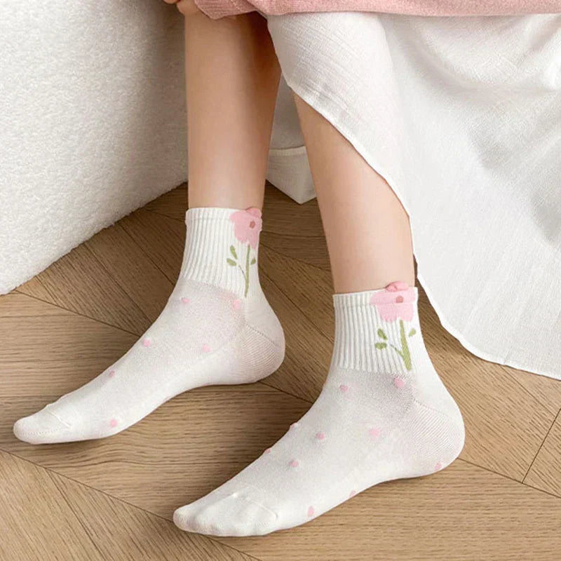 Spring Floral Socks - 5/10Pairs