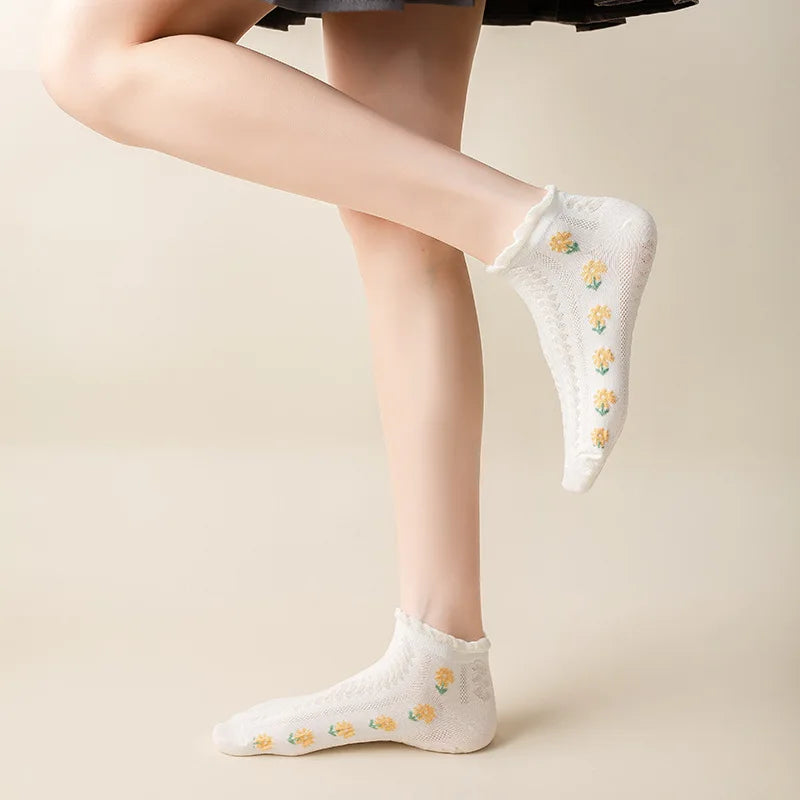 Korean Floral  Socks - 10 pairs