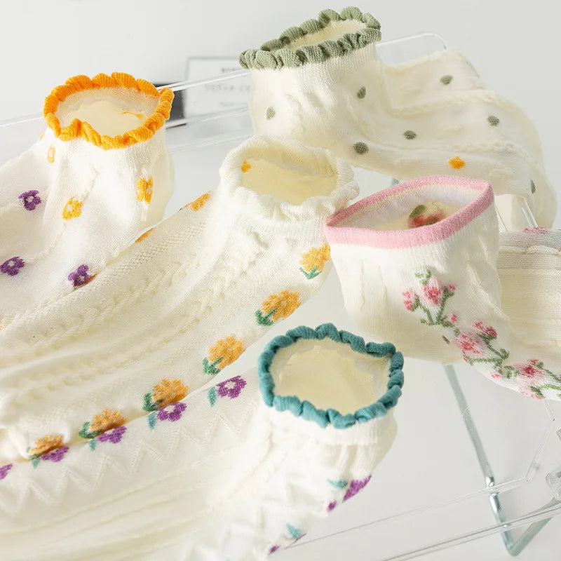 Korean Floral  Socks - 10 pairs