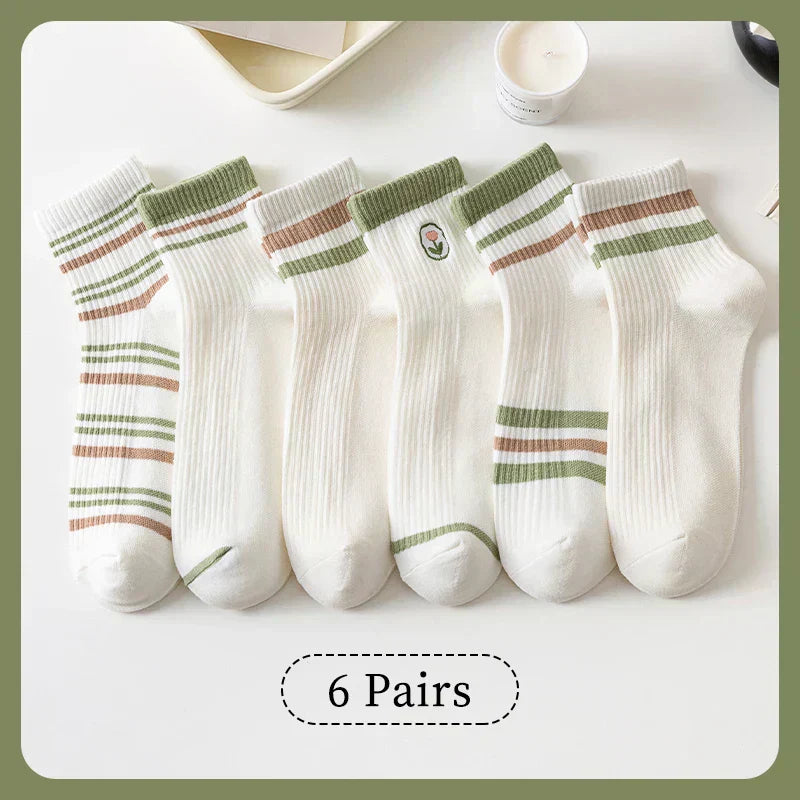 Olive Breeze Socks – 6 Pairs