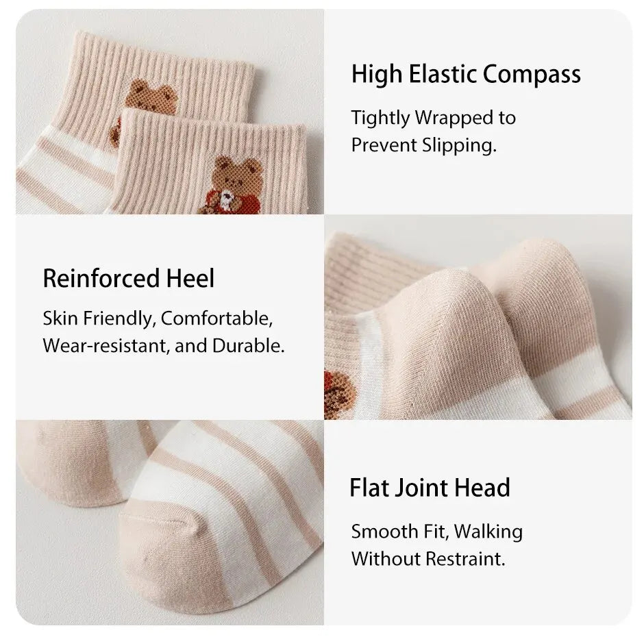 Khaki Bear Socks 6-Pairs