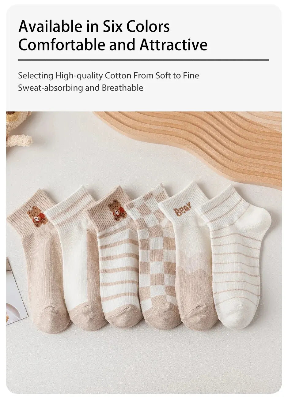 Khaki Bear Socks 6-Pairs