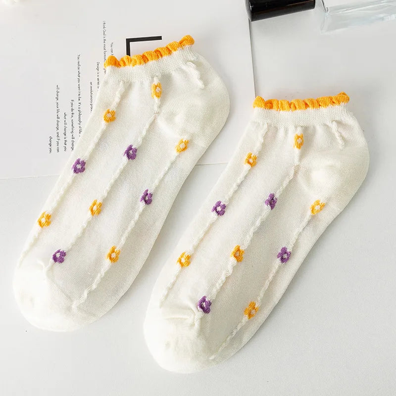 Korean Floral  Socks - 10 pairs