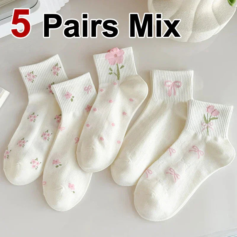Spring Floral Socks - 5/10Pairs