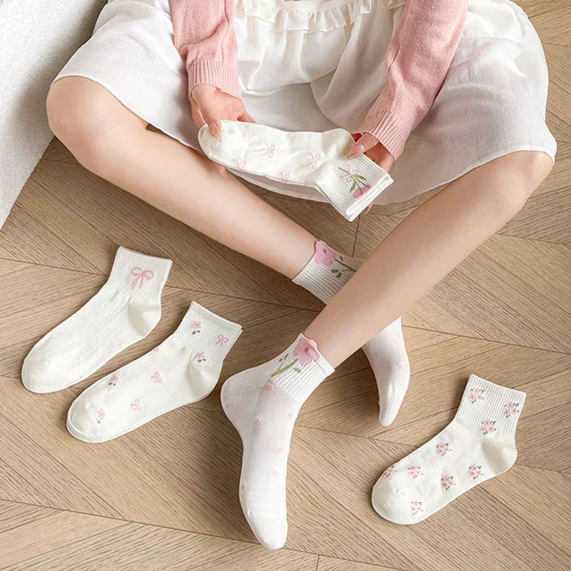 Spring Floral Socks - 5/10Pairs