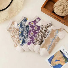 Vintage Jacquard Socks - 5 Pairs
