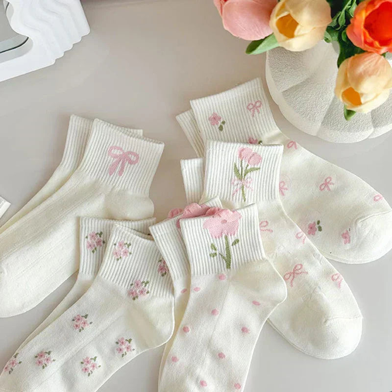 Spring Floral Socks - 5/10Pairs